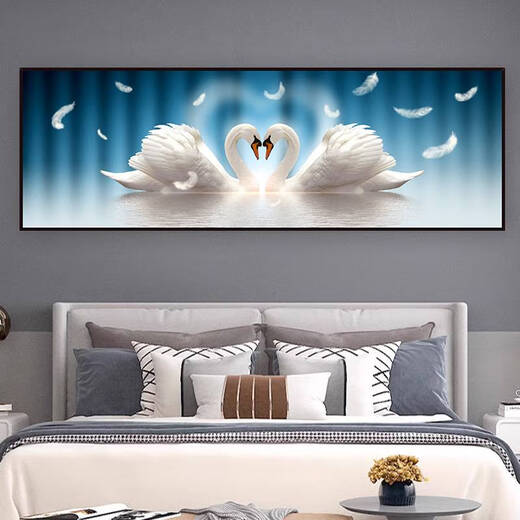 Sanqihu Modernes Schlafzimmer Nachtaufkleber Selbstklebende Wandmalerei Wohnzimmer Sofa Hintergrund Wanddekoration Malerei Mural Aufkleber hängen malen Wandaufkleber Shuangyu Feifei Th-1396 Nr. 1 Breite 90 cm x Höhe 30 cm