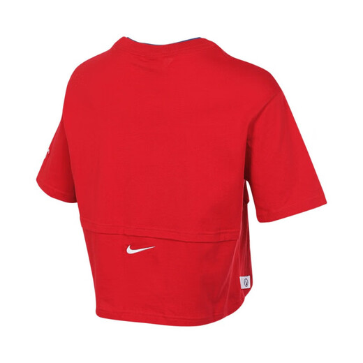 耐克（NIKE）短袖女装2025夏季新款健身训练运动服半袖圆领透气休闲短款T恤 纯棉HF6291-687健身红 S