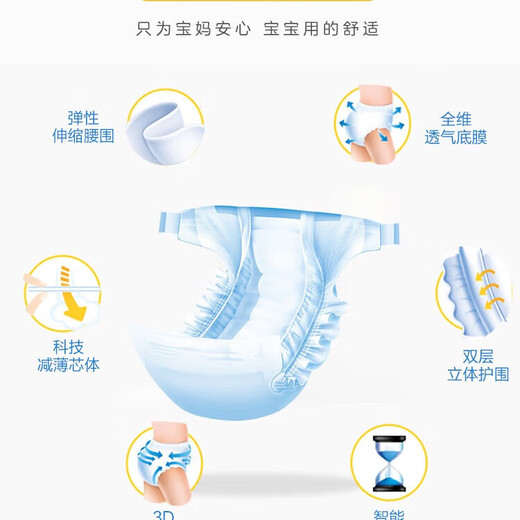 [New Product] Pipi Growth Record Baby Diaper Ultra-thin Breathable Newborn Pulling Pants Toddlers Diaper M Size 54 Pieces