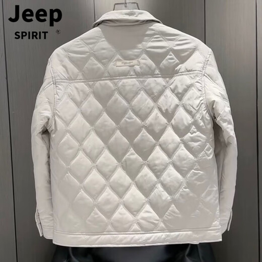 JEEP SPIRIT men's thin cotton coat lapel thin cotton jacket European fashionable versatile shirt temperament youth coat cotton coat M28 black L