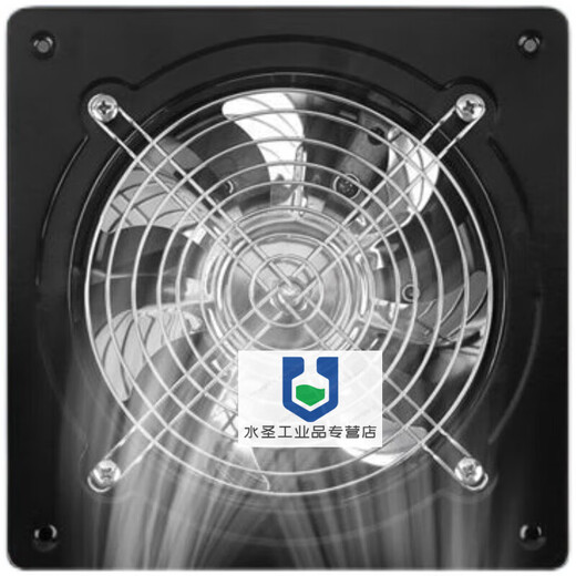 Gujia large suction stainless steel exhaust fan bathroom kitchen fume toilet indoor window ventilation fan black 7 inch opening 180mm