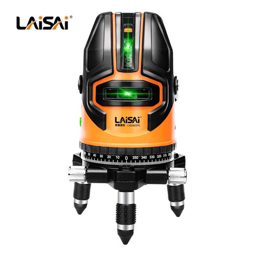 Laise laser infrared level high-precision strong light thin line 12 line green light blue light automatic wall-mounted LSG686SPD-3 green light three line double electric + 1.5m tripod