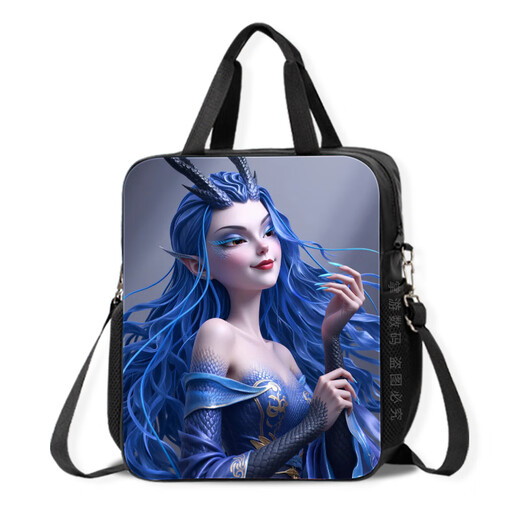 
Chengliu super hot movie Nezha: The Devil Child's Sea Multi-functional Tutoring Bags from Grade 1, 2, 3, 4 to Grade 6 peripheral art bags Aunt Ao Run Children's Tote Bag File Bags Double D15688 Large Capacity Canvas Tutoring Bags Waterproof and Not Fading