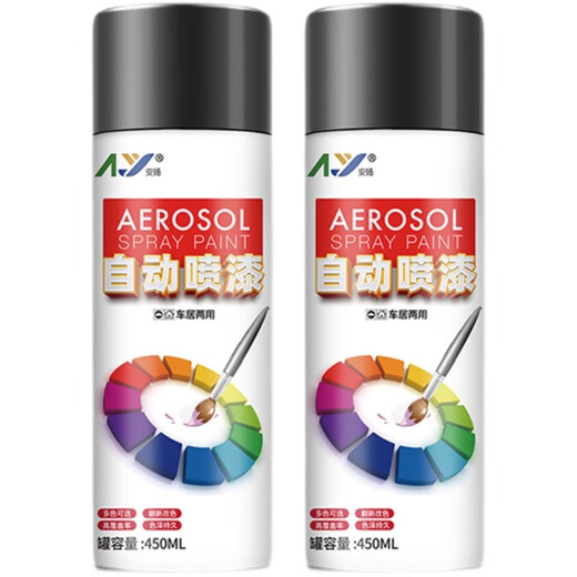 安扬 AY RAL7035自喷漆劳尔色手喷漆金属防锈漆改色翻新漆划痕修复漆 定制色系列 RAL7021黑灰色