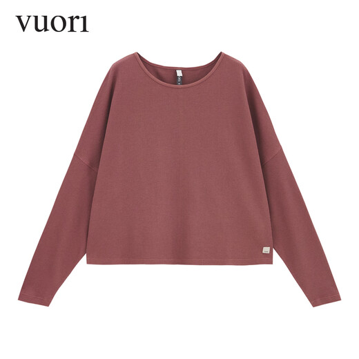 VUORI 飞奥力长袖上衣T恤套头衫运动舒适休闲宽松圆领女VW1047 红色/Rosewood XS /S