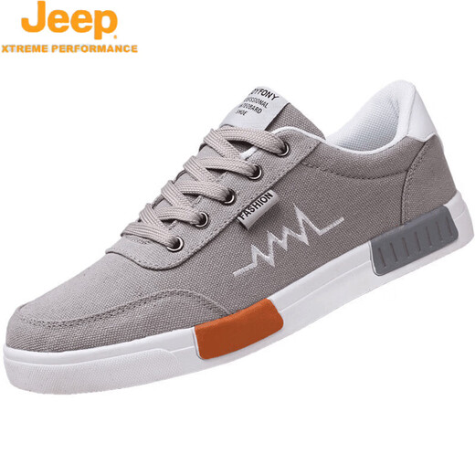 Jeep (Jeep) Chaussures masculines Spring Nouvelles chaussures en toile respirante Version coréenne pour hommes de chaussures plates polyvalentes Chaussures décontractées de l'usure des hommes 6636 Black and White / Flagship Official Store 39