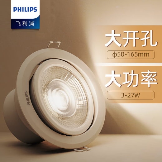 Philips (PHILIPS) LED spotlight ceiling light embedded ceiling living room corridor clothing store shopping mall hotel RS100 medium light 3W opening 55-60mm