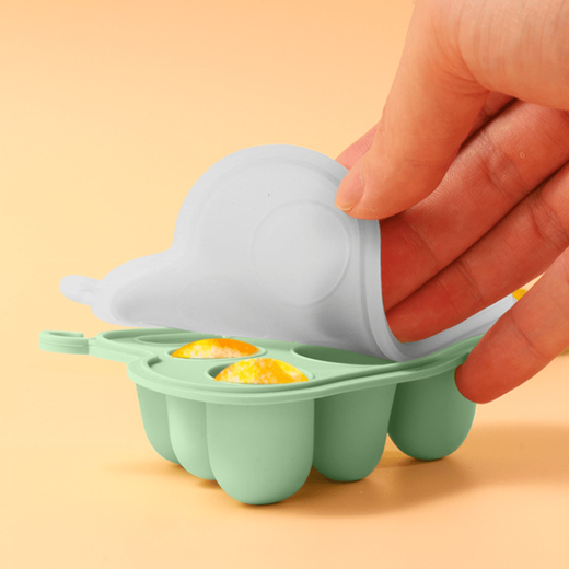 Infants and toddlers chewing teeth training teether meat puree fruit baby food supplement baby chewing ice tray set blue cat claw chewing music + food ice tray 1 pack