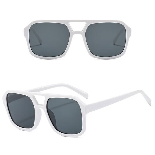 
2694 cross-border square frame double beam Korean version retro large frame pilot glasses ocean sheet multi-color sunglasses wholesale real white gray sheet