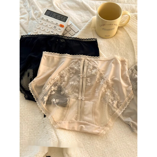 Reine und lustvolle Spitzenunterwäsche für Frauen sexy und spurlose Mädchen 2025 Neue Sommer Dünne asketische Shorts Y3899-Green XL Geeignet für 120-140jin [Jin gleich 0,5 kg]
