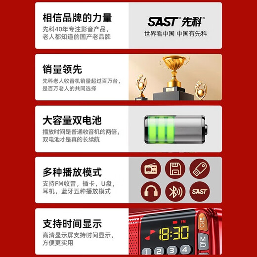 Xianke Radio N28 Elderly Walkman Player for the Elderly Rechargeable Semiconductor Small 2025 New Plug-in Card Rose Gold Does Not Include Memory Card Free Charging Cable + Lanyard