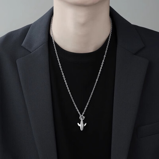 MZMZ platinum necklace men's pt950 platinum trend accessories whale pendant Valentine's Day birthday gift for boyfriend light luxury model-fashionable whale pendant