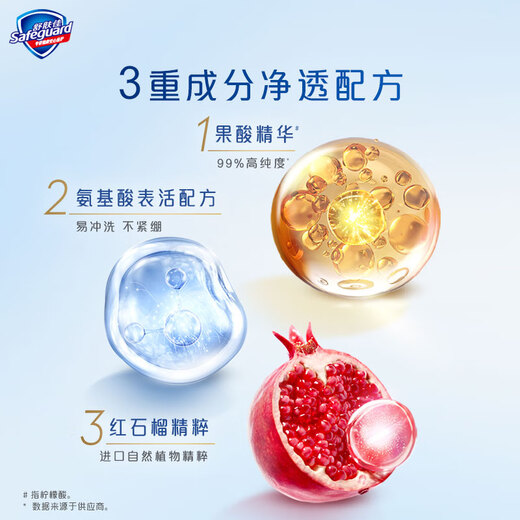 Safeguard Clarifying Shower Gel Red Pomegranate 570g + Ebony Rose 570g Long lasting fragrance Same style as Wang Chuqin