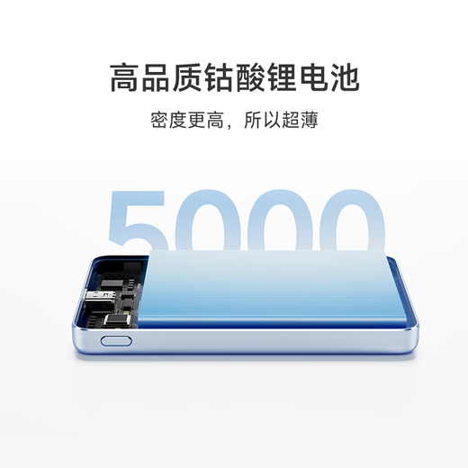 Xiaomi Magnetic Ultra-Thin Power Bank 5000 7.5W Power Bank Can be used on airplanes Colorful Portable Wired and Wireless Free Charging Available for iPhone and Android Xiaomi Magnetic Ultra-Thin Power Bank 5000 7.5W Gold