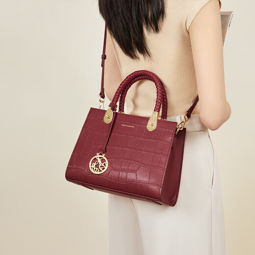 Red Dragonfly (RED DRAGONFLY) women's bag leather shoulder crossbody tote handbag as a Valentine's Day, New Year's and birthday gift for my wife Qiji Red