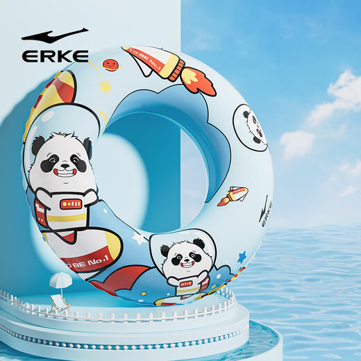 Hongxingerke (Erke) Anneau de natation pour enfants gonflable mignon imprimé épaissis épaissis d'équipement de natation à l'épreuve des fuites et à retournement latérale