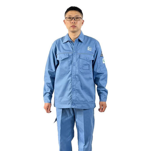 Aigechen Sinopec Workwear Spring and Summer Clothing China Petrochemical Workwear Long Sleeve Workwear Workwear Refueling Gray Set One Size 16580A