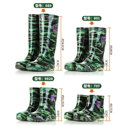 Bottes de pluie Tendon de bœuf épaissis semelle haute cylindre des hommes de travail résistant à l'usure Boots d'eau courts moyens de couverture de cylindre