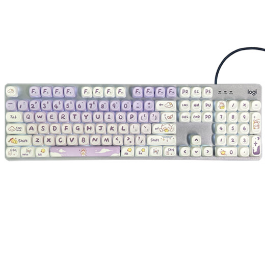 Logitech K845 Clavier mécanique Poudding PBT à grande taille PBT Bureau de grande valeur E-sports Axis de thé noir vert Green Gradient Purple Rabbit Pudding PBT MATÉRIAUX VERT Axe (le son de passage est net) peut être câblé