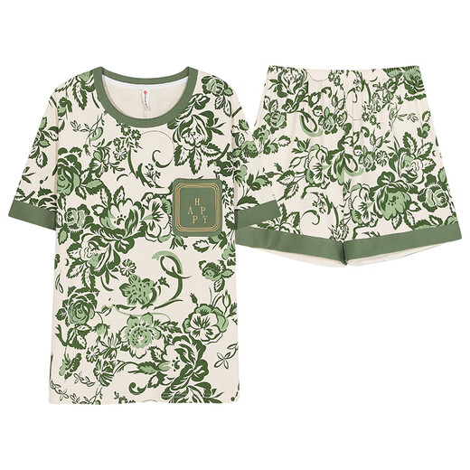 El juego de pijama de manga corta para mujeres de Xizhong Summer viene con una algodón de cofre integrada de algodón de alta calidad de estilo de estilo coreano de algodón de alta calidad GXT1047 m (recomendado 75-95 Jin [Jin es igual a 0,5 kg])