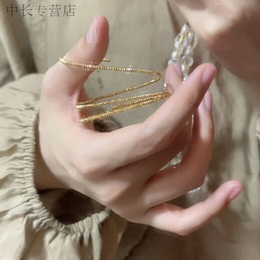 He Jiagong Lao Phoenix 999 gold pure gold Sansheng III bouncy bead elastic bracelet Internet celebrity multi-layer design bracelet high security