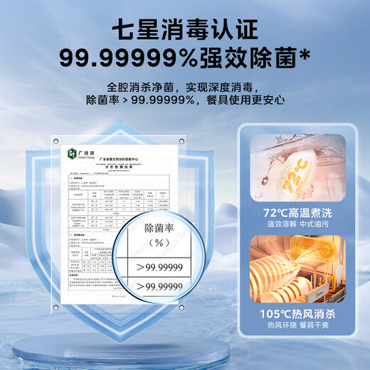 Hualing dishwasher AIR10Pro built-in dishwasher 15 sets large capacity upgrade 105 hot air drying super water efficiency seven-star disinfection integrated cleaning, drying and storage high cost performance AIR10Pro dishwasher