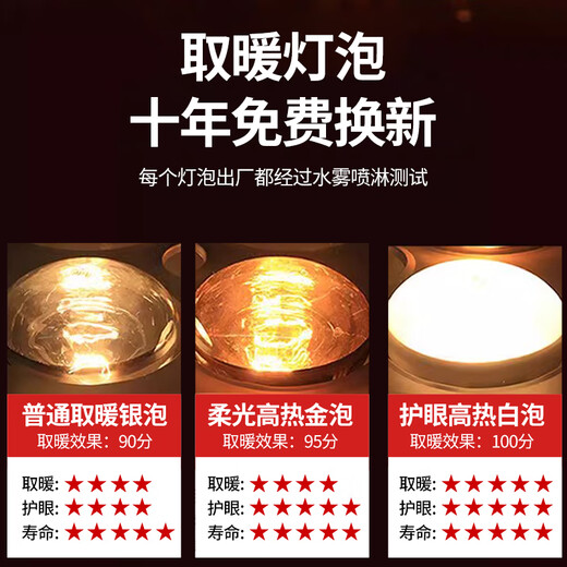 Royalstar Bath Heater Light Warming Lighting Exhaust All-in-one Machine 2025 New Bathroom Heater Bathroom Bulb Bath Heater Light Economical High Heat Silver Double Lamp Model