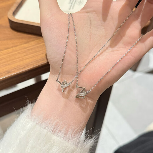 Yingtang Old Phoenix 999 original diamond 26 letter necklace for women 2025 new niche light luxury titanium steel non-fading collarbone Z