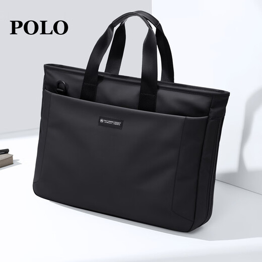 POLO briefcase men's business handbag men's 14/15.6-inch computer bag conference file bag business trip shoulder bag