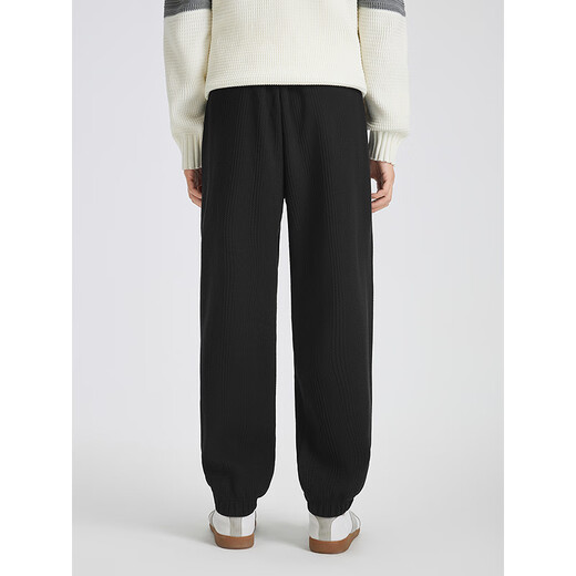 GXG men's jacquard texture leggings commuting loose sweatpants men's sports casual pants 2025 autumn new black L