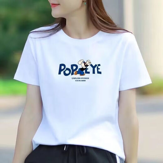 SP-68白色短袖圆领t恤女宽松显瘦新款夏季韩版时尚半袖女装ins潮上衣服 1477 M 85-95斤