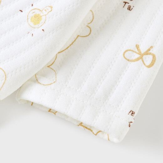 童泰（TONGTAI）婴儿连体衣秋冬季纯棉保暖新生儿衣服宝宝蝴蝶哈衣爬服黄色52cm