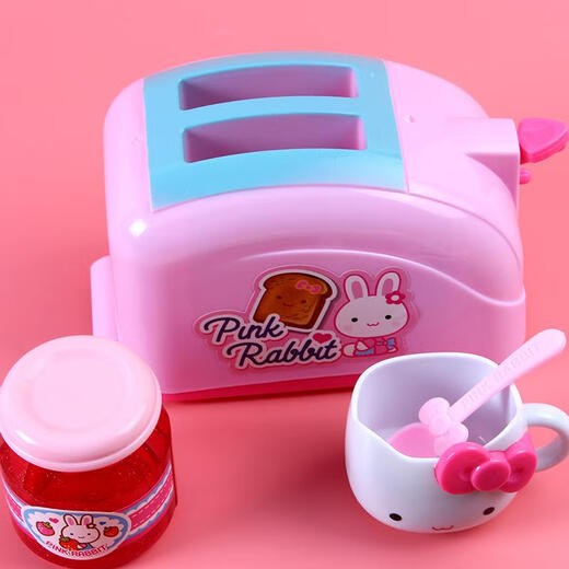Chengliu Pink Rabbit Toys de cocina para niños Simulación de cocción Máquina de pan Baby Playing House Boy Pizza Set Pink YY17081-Mini Taster Collection+