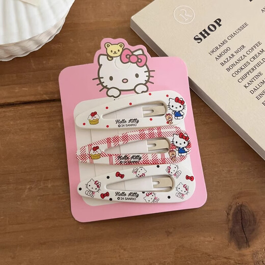 Girly Heart Sanrio Hello Kitty Water Drop BB Clip Fun Hair Clip Bangs Side Clip Versatile Small Fresh Hair Accessories for Women Hello Kitty BB Clip 4 Pack