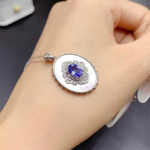 Chili Natural Tanzanite Pendant Women's 925 Silver Seiko Inlaid Blue Gemstone Necklace High-end Jewelry Pendant Gift