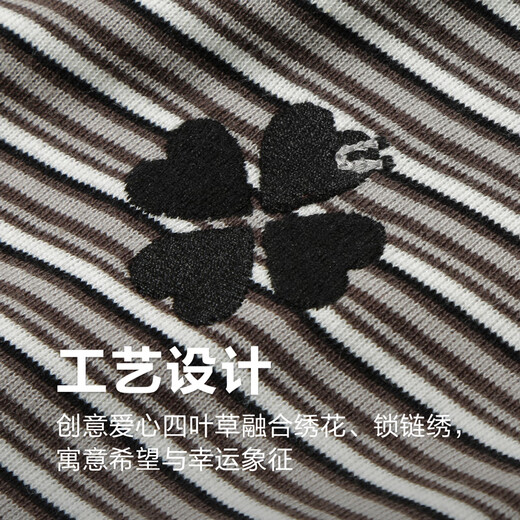 古由卡（GUUKA）简约潮牌短袖男士t恤打底衫宽松美式情侣装重磅撞色条纹纯棉面料 中灰色F6624 2XL