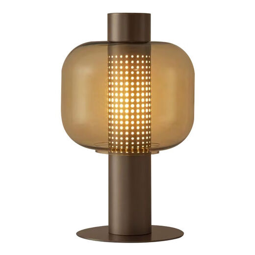 Nachteile leichte Dekoration Licht Luxus Schreibtisch Lampe Nordic Moderne einfache Glasdesigner Wohnzimmer Schlafzimmer Modell Zimmerlampe M1047 Rauchgrau großer Knopfschalter