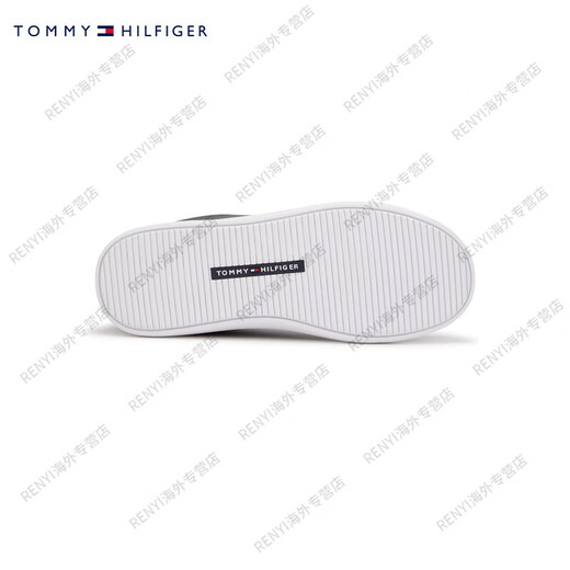 汤米希尔费格（Tommy Hilfiger）童装男字母潮流经典复古休闲鞋百搭运动鞋板鞋TH官方旗舰正品 海军蓝695 35