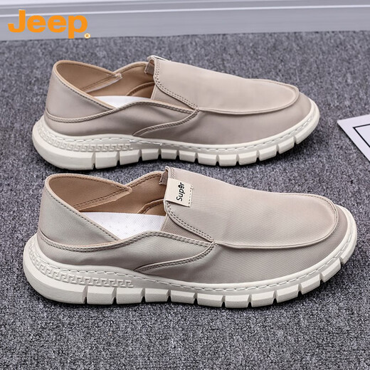 Jeep (Jeep) Old Pékin Chaussures en tissu de Pékin Summer Summer Trendy Volyle Toile Chaussures Chaussures décontractées paresseuses pour hommes SHAUTES TRENDY YS9901 BEIGE 41
