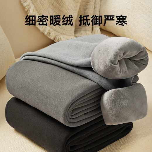 Heilan House (HLA) Men's Warm Pants Men's Velvet Thickened Knee Pads 420g 10A Antibacterial and Antistatic Wool Pants Cotton Pants Leggings 420g Velvet Thickened Antibacterial Antistatic - Dark Gray XL /175 (130-150Jin Jin is equal to 0.5kg)