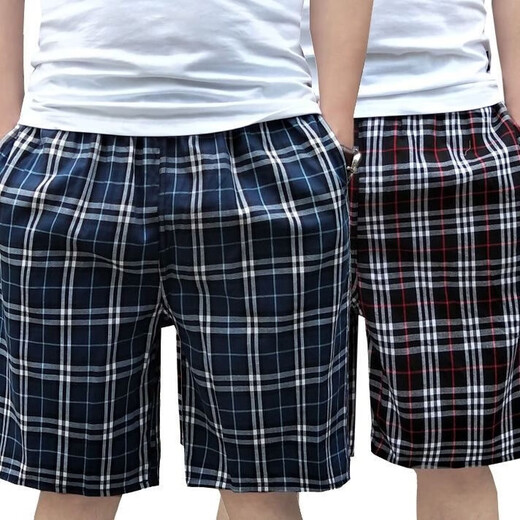 
Summer pajamas, five-point shorts, men's plaid loose and breathable home style, old man's shorts, thin underwear, outdoor style, random style [one set], single size [115Jin[Jin equals 0.5 kg]-175Jin[Jin equals 0.5 kg]]