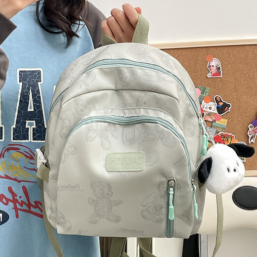 Kindergarten fashion cute little schoolbag girl girl baby lightweight 3 to 6 year old children waterproof fashionable backpack green with hanging in