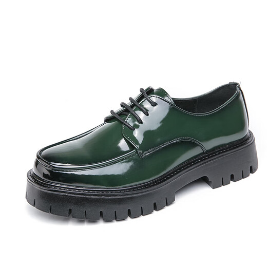 Prince Yierkang wears leather shoes for men's summer new British style business formal wear round toe black patent leather glossy wedding groom best man Wenzhou leather shoes-15276 all black (high-end model) 41 standard leather shoe size