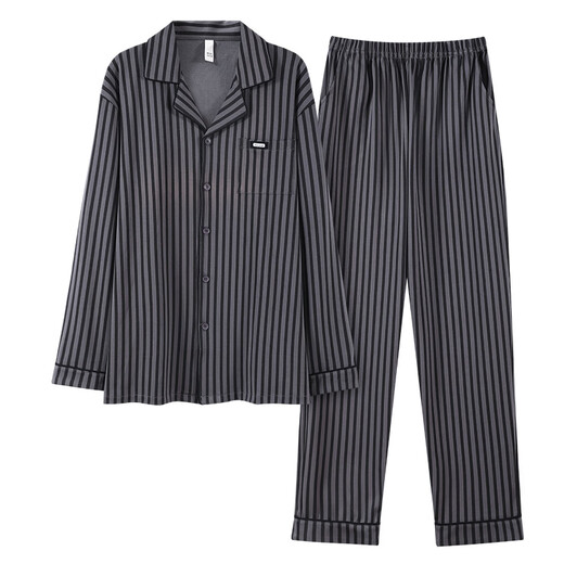 SEPTWOLVES PAJAMAS MENS PAJAMAS Spring and Automne Coton Pure Coton à manches longues CARDIGAN LA LORD COTTON MENS MENS COTTON Vêtements 12202 L