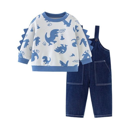 Minibala overalls for boys and girls, comfortable, eco-friendly, cute and dinosaur-shaped, two-piece overalls set