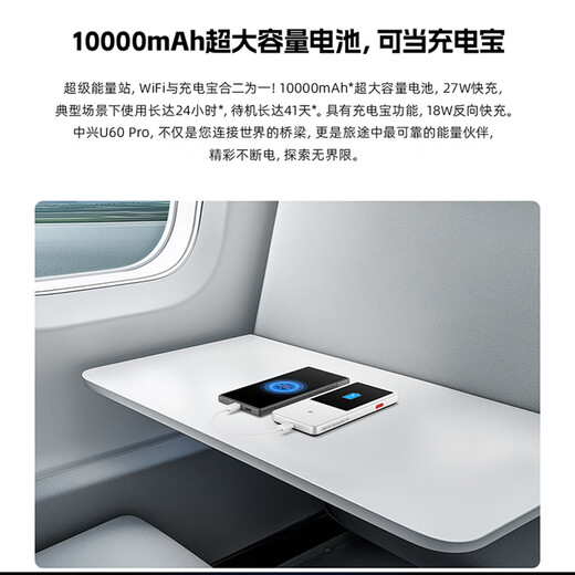 ZTE (ZTE) U60Pro versión global 5G tarjeta de red inalámbrica wifi portátil sin tarjeta wifi7 punto de acceso portátil para acceso a Internet en el extranjero tráfico general El modelo 2025 se puede utilizar como banco de energía