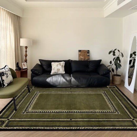 
WCZ Living Room Carpet High-end French Cashmere 2024 New American Retro Style Handmade Customized High-end Green Bedroom Bed ZQ12101 200*300cm Class A Imitation Cashmere