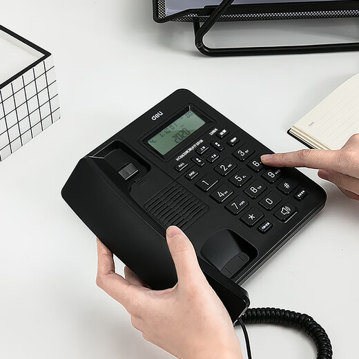 
Wired seated stationary telephone home office stand-alone caller ID front desk phone fashion model-13567 white
