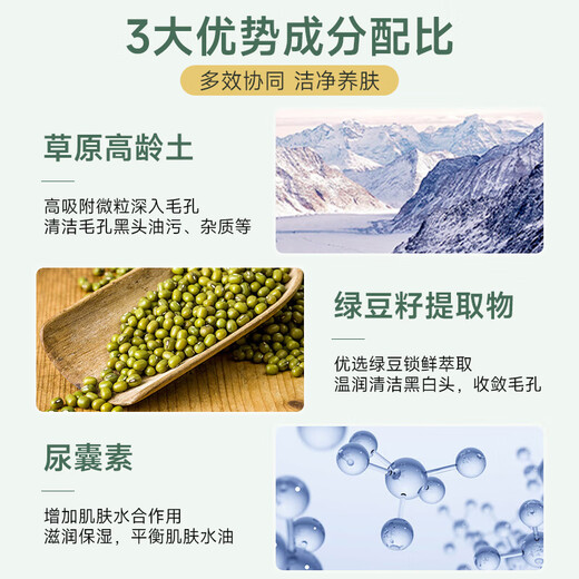 Renhe Ingenious Cleansing Mud Mask 100g Kaolin White Clay Oil Control Blackheads and Acne T Zone Moisturizing and Fine Pores Mask for Men and Women