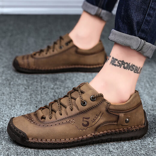 Región occidental zapatos de cuero para hombres de camello de verano zapatos casuales hechos a mano delgados a mano transpirables al aire libre 48 zapatos de hombres de cuero genuino de gran tamaño 9931 negro 38
